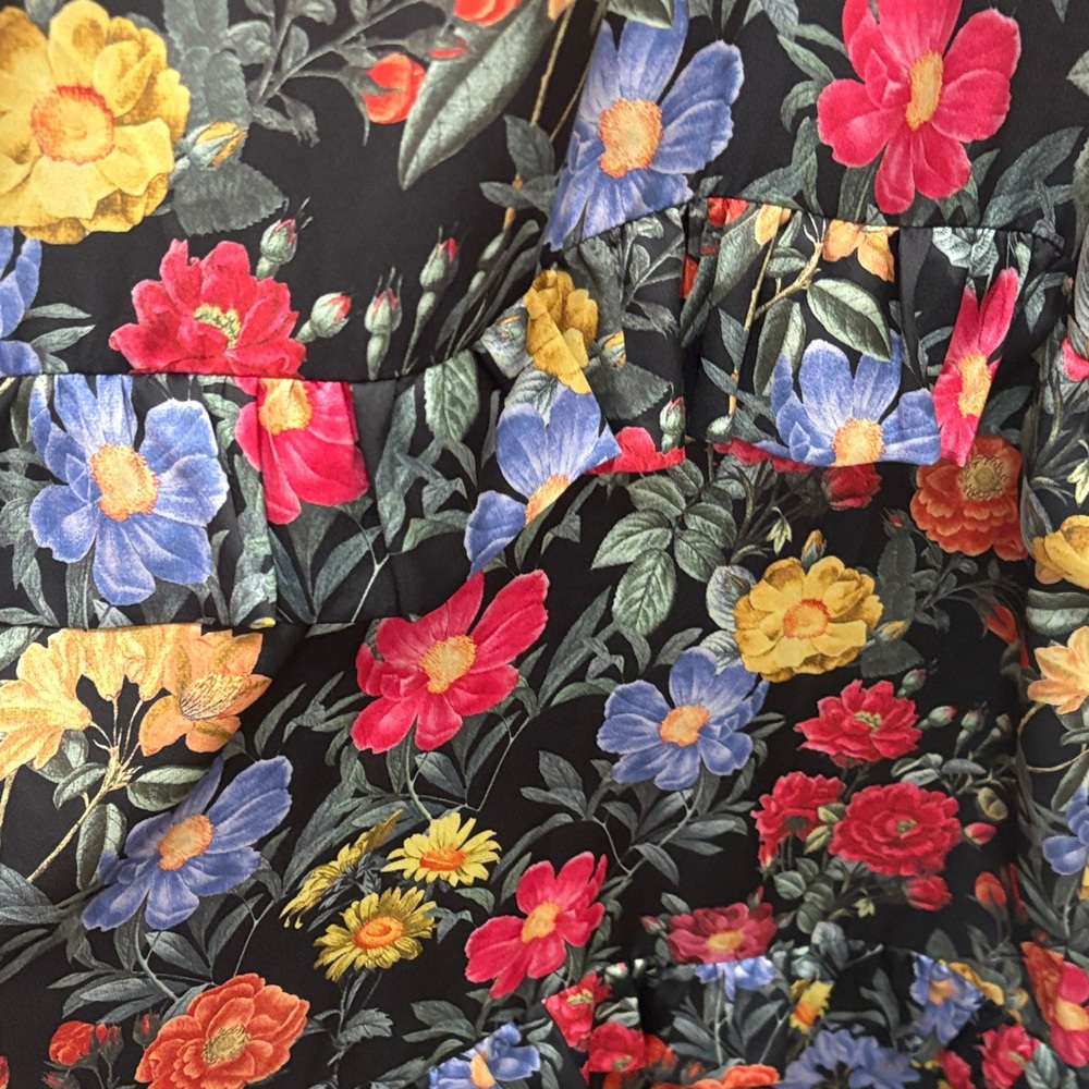 Show Me Your MuMu Black Floral Ruffle-Strap Midi Dress - Picture 3 of 6